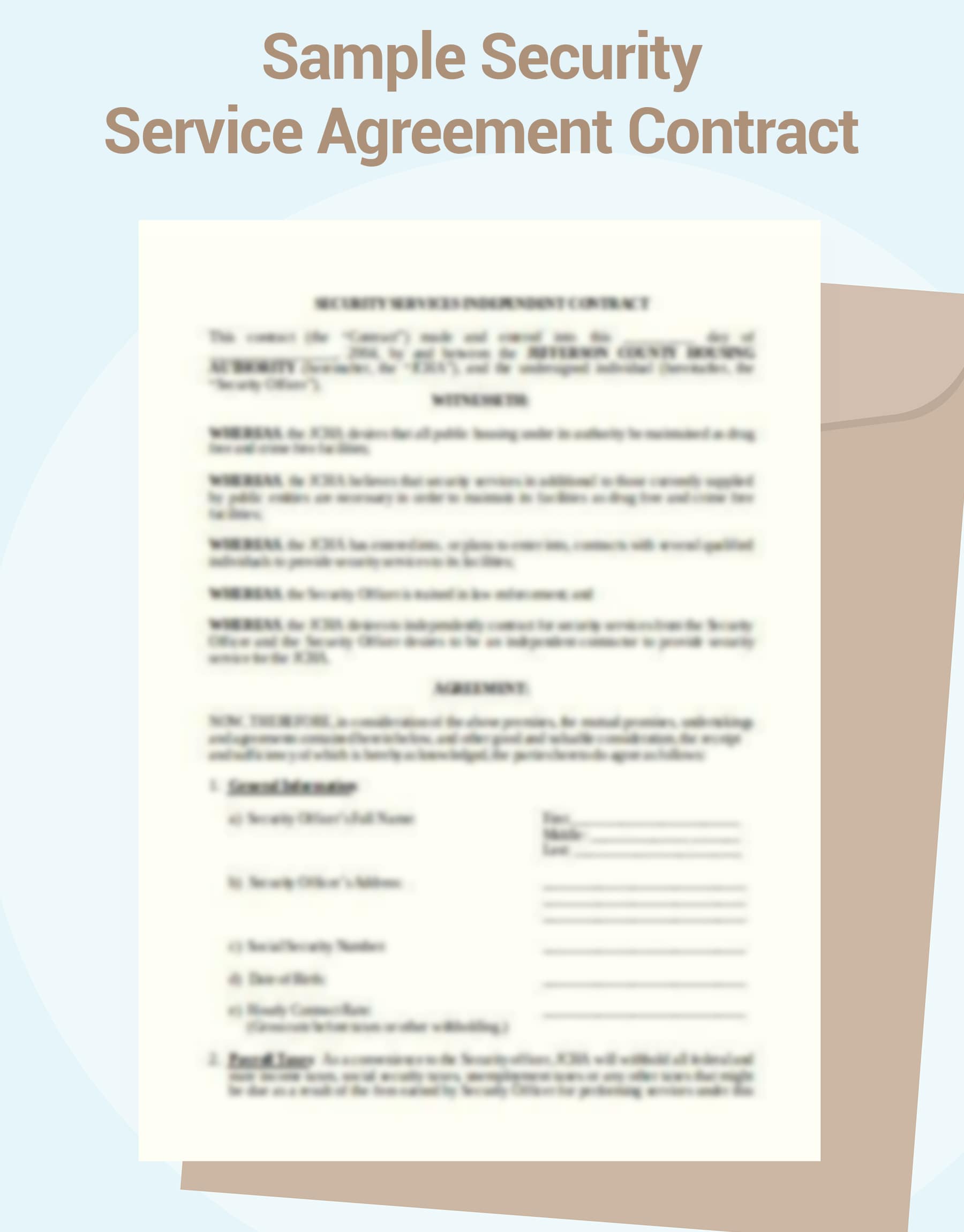 Sample Security Service Agreement Contract